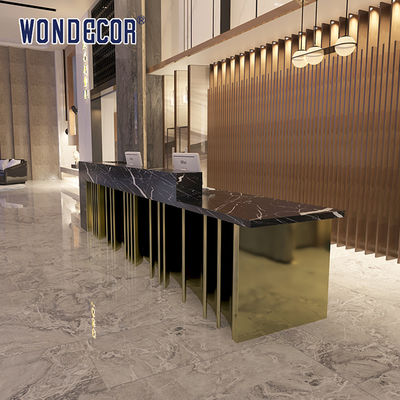 Black marble multi-layer bar counter