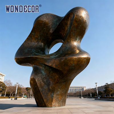 Outdoor Large Abstract Minimalist Style Copper Sculpture Urban Landscape Art Decorative Ornament