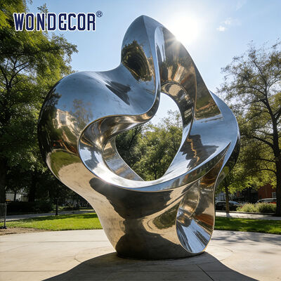 Outdoor Park Modern Metal Art "Circular Flow" Stainless Steel Sculpture