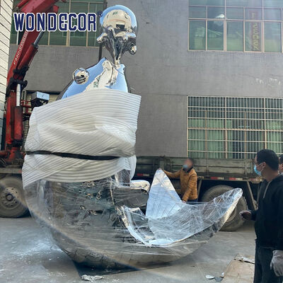 Modern Animal Fish Stainless Steel Sculpture Custom Outdoor Decor Large Sculpture