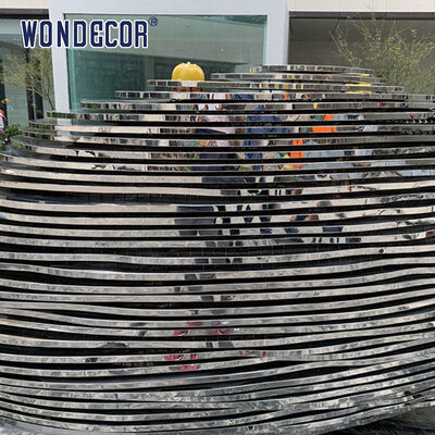 Large outdoor lighting stainless steel spherical sculpture
