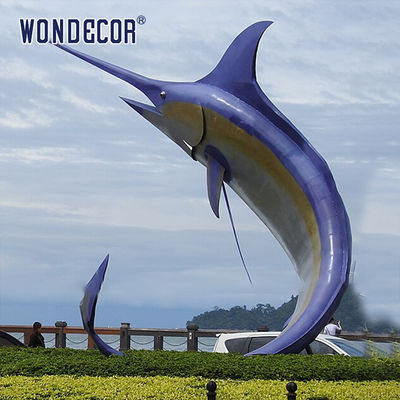 Outdoor Metal Fish Decoration Hotel Deco Life Size Bronze Blue Marlin Fish Statue for Sale