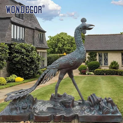 Mythical Fire Bird Statue Bronze Phoenix Sculpture