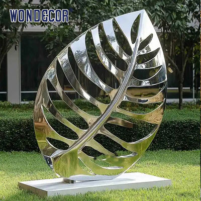 Custom Metal Abstract Hollowed-Out Maple Leaf Stainless Steel Sculpture
