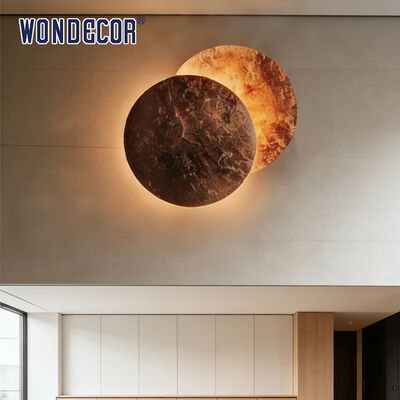 Modern Dual Metal Disc Wall Art Light Luxury LED Sconce for Living Room Bedroom Decor
