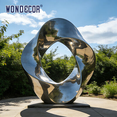 Custom Large Minimalist "Eternal Cycle" Stainless Steel Sculpture for Outdoor Public Parks