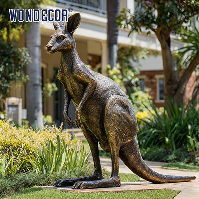 Life Size Outdoor Bronze Kangaroo Fighting Statue Sculpture