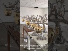 Modern Metal Sanat Dekorasyon döküm Paslanmaz Çelik Ağaç Halkası Paslanmaz Çelik Heykel